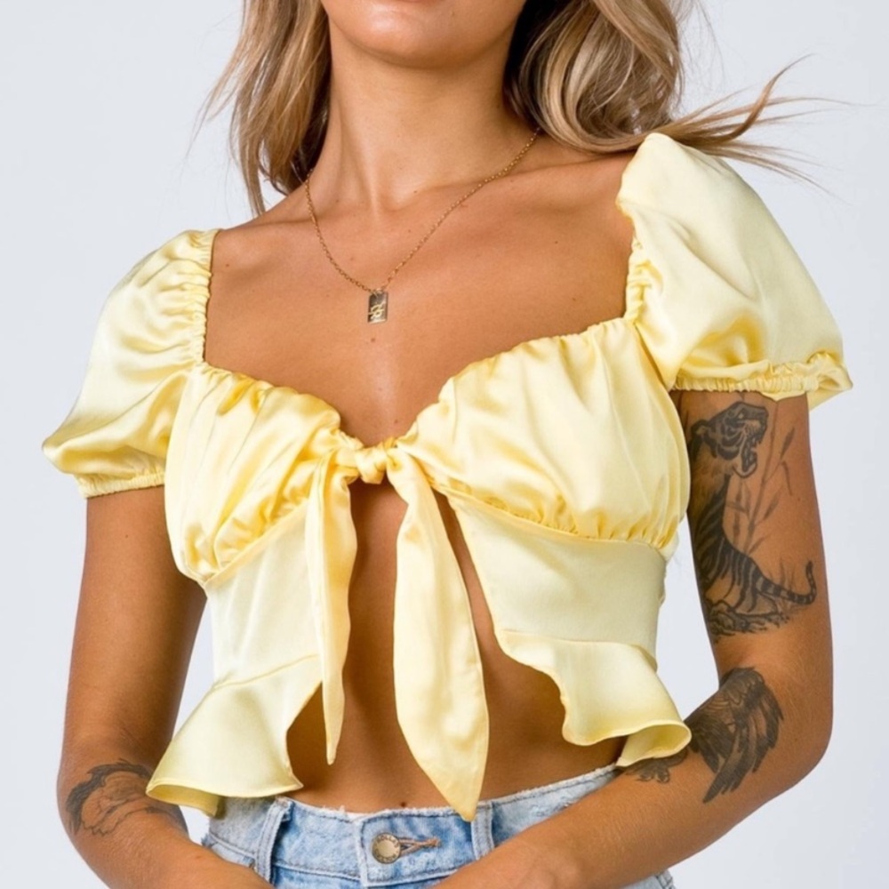 Princess Polly Maja Top Lemon